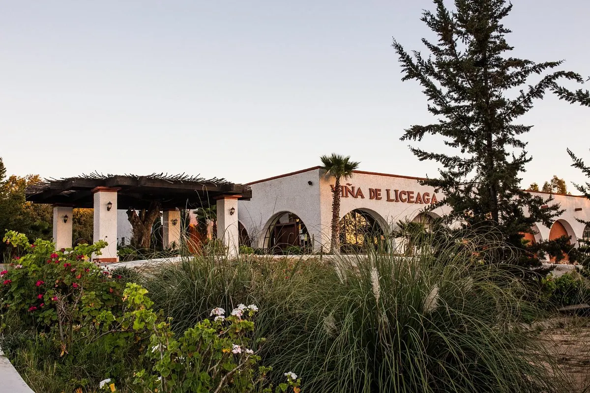 Viña de Liceaga: fachada de arcos de la vinícola