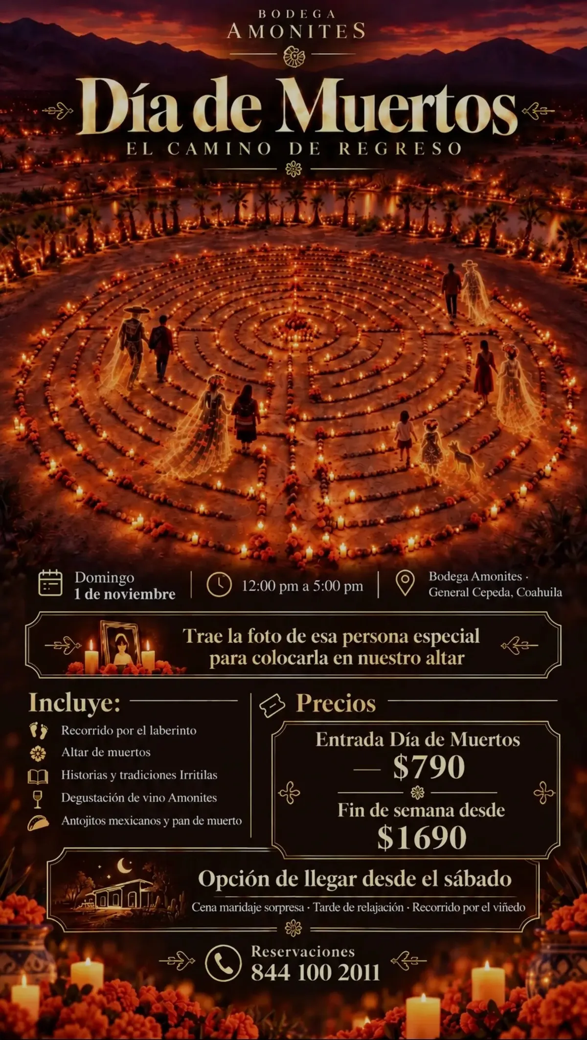 Poster for Day of the Dead at Bodega Amonites 2026, October 31 to November 1, 2026