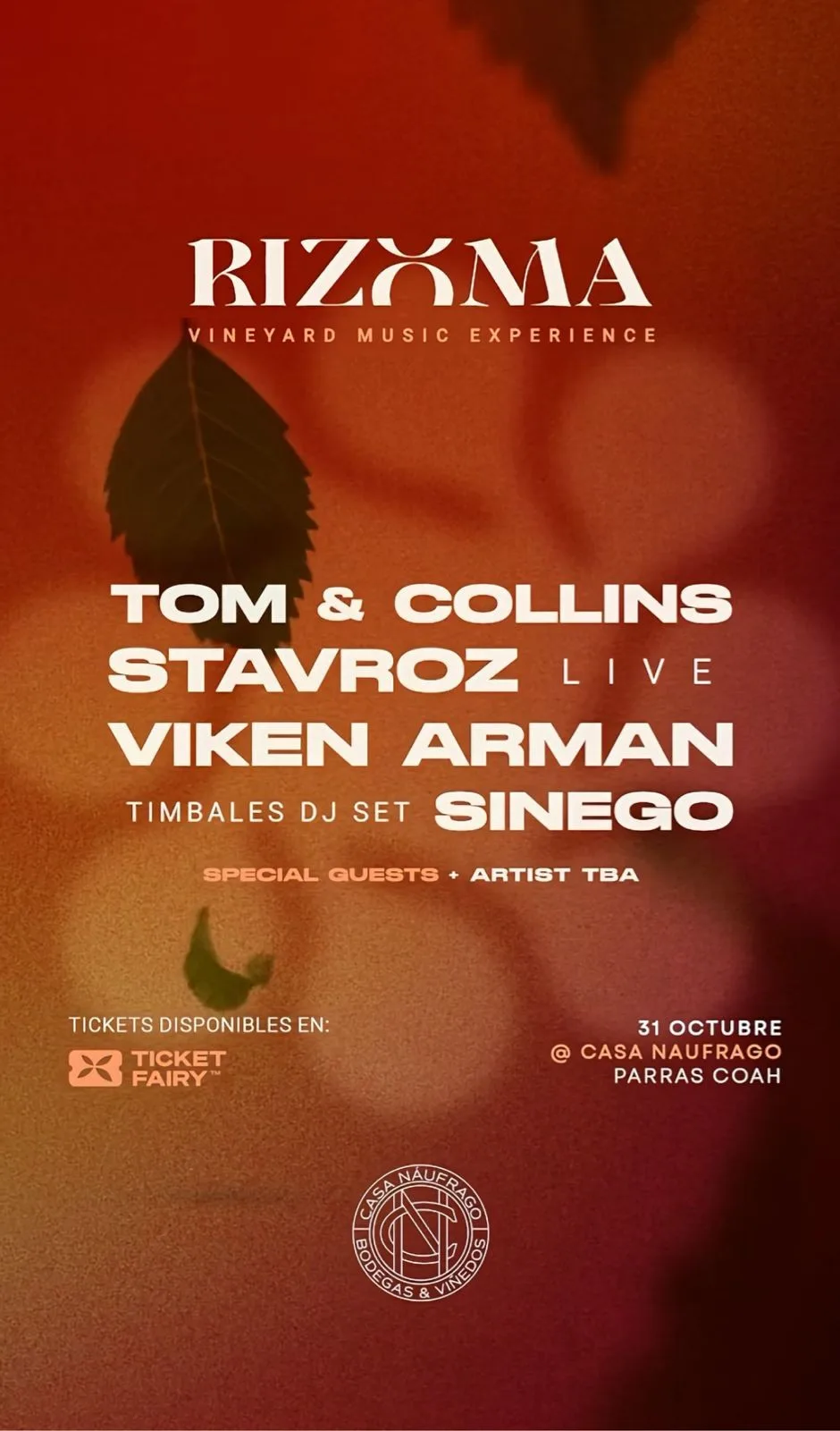 Poster for RIZOMA: Vineyard Music Experience 2026, October 31, 2026