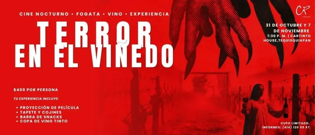 Poster for Terror en el Viñedo 2026, CR Vinos, October 31 to November 7, 2026